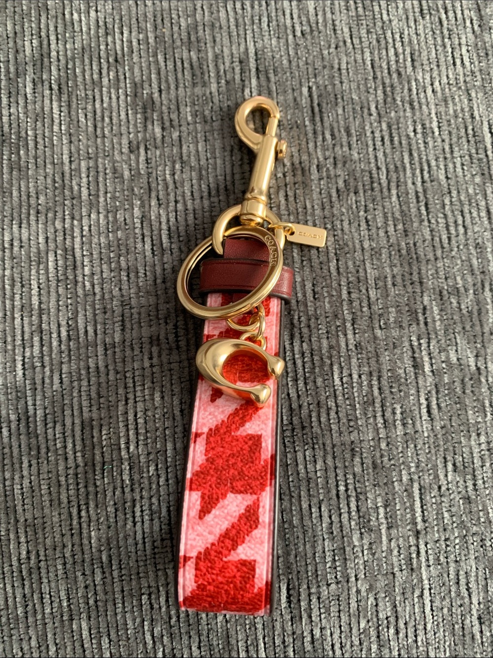 Loop Bag Charm with Houndstooth Print